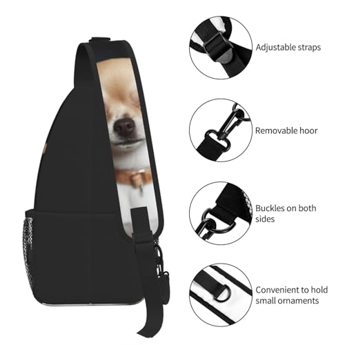 Mochila tipo bandolera urbana negra para viaje y senderismo miniatura 7