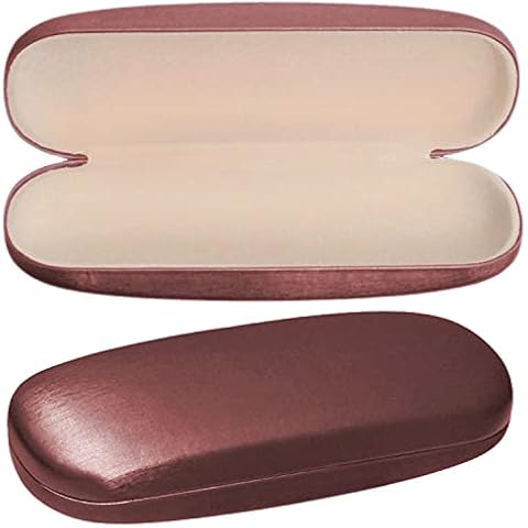 LLK SEVEN DREAMS INC Eye Glasses Case Hard Case Clam Shell Eyeglass Case With Soft Inner Lining Great As An Eye Glass Carry Case 52052 (Brown) Cover
