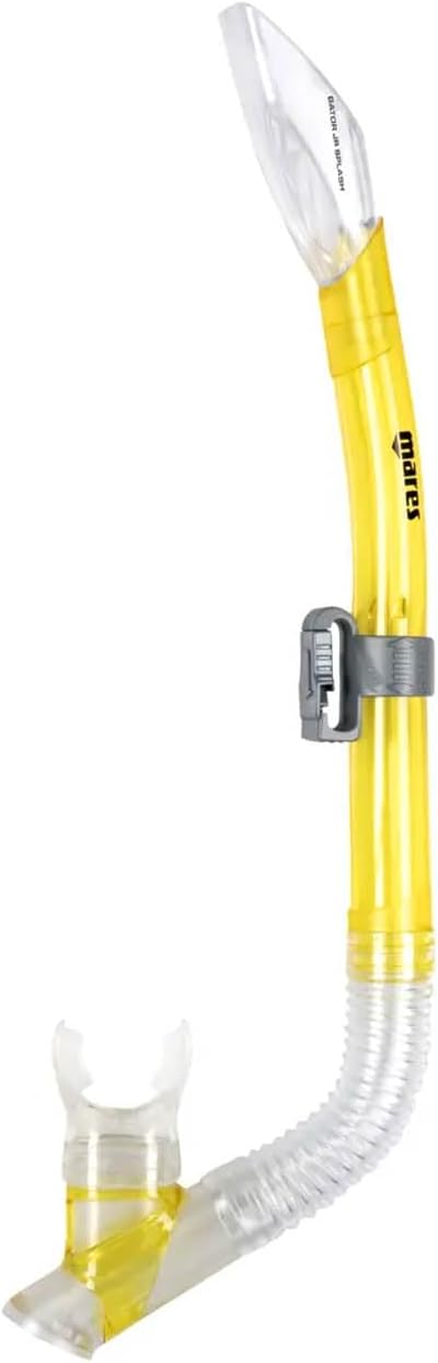 MARES Junior Gator Splash Snorkel with Semi-Dry Top and Anti-Splash Technology, Silicone Mouthpiece, Drain Valve for Immediate Cleaning - 411525
