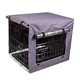 AllPetSolutions Dog Crate Cover Quiet Time Pet Cage Cover | Durable Windproof Waterproof Pet Kennel Cover XL - Fits Most 48 inch Dog Crates