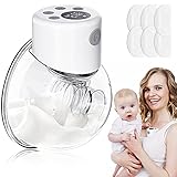 Wearable Breast Pump, Hands Free Electric Breast Pump, Portable Spill-Proof Pain Free Silent Breastfeeding Pump with Touch Display, 2 Mode & 9 Levels, Memory Function, Gifts for Woman