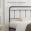Amazon.com - KZNGK Black Metal King Size Headboard, Height Adjustable ...