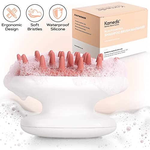 Kamedis Scalp Massager Shampoo Brush: Soft Silicone Scalp Exfoliator, Soothes Dry Scalp And Hair, & Scrubs Away Dandruff #TOP7