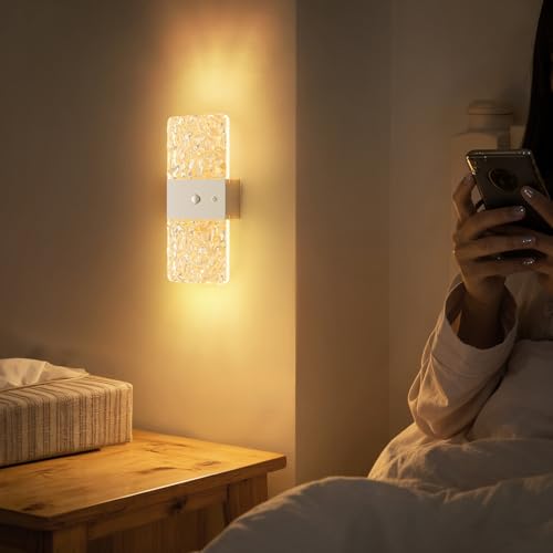 Aplique de pared LED con sensor de movimiento lámpara recargable USB 3000K-6000K blanca 7