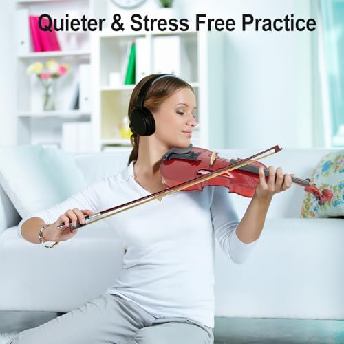 Image of Electric Violin 4 /4 full Size 4 string Acoustic Violin Spruce Maple Ebony Wood with Case, Bow Handmade for Beginners, Students, Professionals (White)