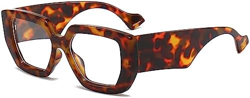 AIEYEZO Thick Frame Blue Light Glasses Men Women, Fashion Square Computer Eyeglass Anti Eyestrain & Prevent Headache