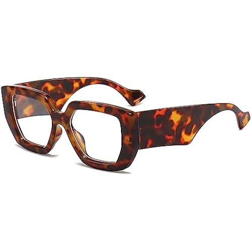 AIEYEZO Thick Frame Blue Light Glasses Men Women, Fashion Square Computer Eyeglass Anti Eyestrain & Prevent Headache