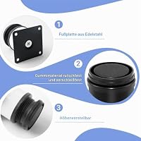 10 Stück Möbelfüße Verstellbar 50x50 mm Schwarz Weiß Metall MöBelbeine – Ansicht 3