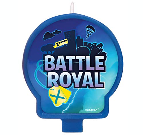 Bougie d'anniversaire Battle Royal bleue 5,8 cm aux finitions soignées
