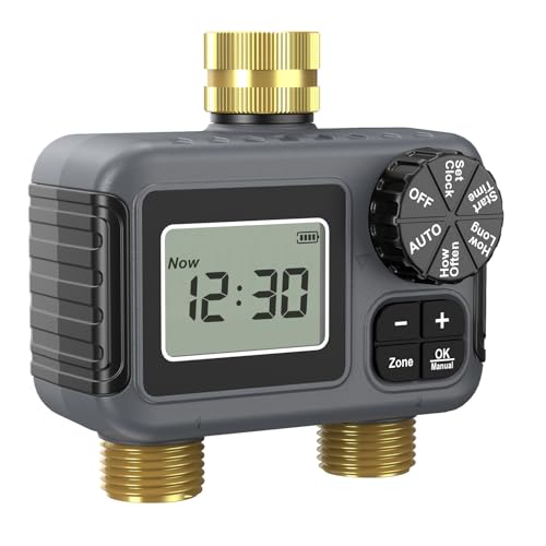 Vannes d'irrigation de jardin à double débit avec écran LCD étanche