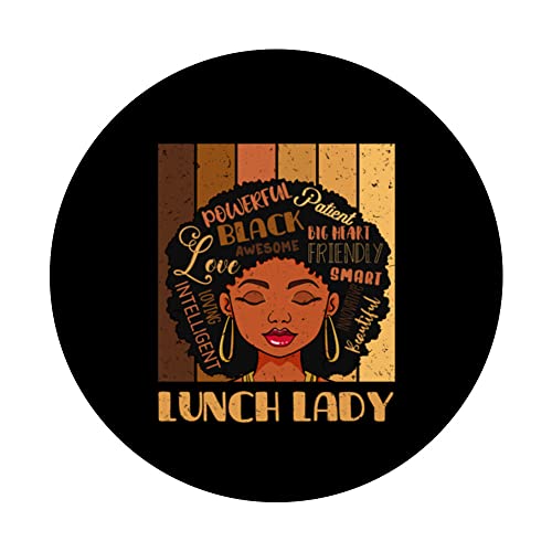 Lunch Lady Afro African American Black Woman Retro Vintage PopSockets Swappable PopGrip - Image 3