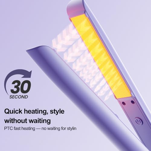 Plancha de pelo 2 en 1 mini portátil morada miniatura 4