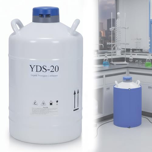 Generic 20L Aluminum Alloy Liquid Nitrogen Container with 3 Canisters & Carry Bag Aluminum Alloy Semen for Beauty Industry Semen Preservation