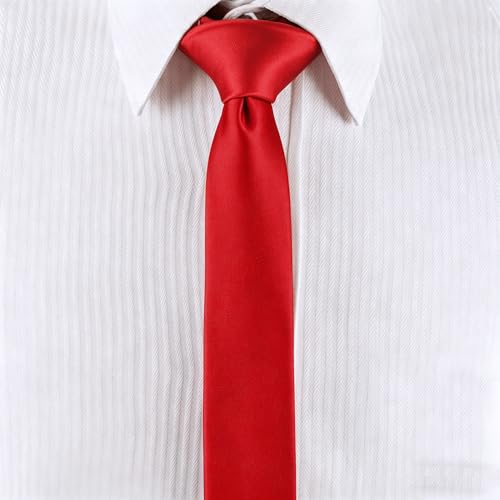 Image of Landisun Black Tie Men Women Solid Skinny Ties Slim Ties Satin Tie