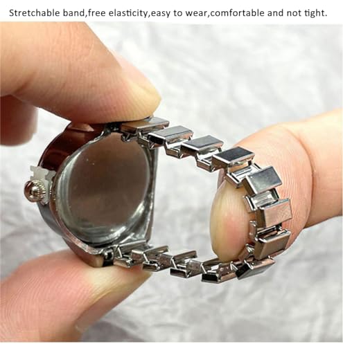 cdybox women elegant finger watch with diamonds round quartz analog ring watch for men 3 pack