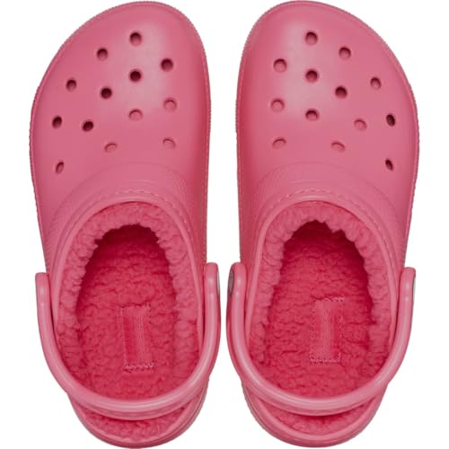 Image of Crocs Unisex Classic Lined Clog | Fuzzy Slippers, Hyper Pink, 10 US Men