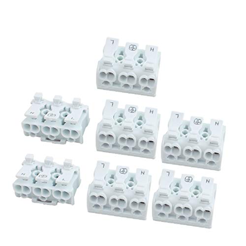 NEW LON0167 7Pcs AC 450V 16A 3 Position Spring Clamp Terminal Blocks Quick Connectors(7Pcs AC 450-V 16A 3 Position Federklemme Anschlussblöcke Schnellkupplungen