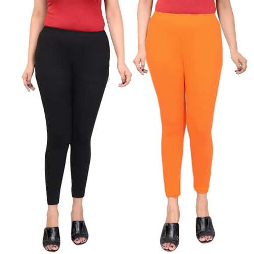 Image of Women Ankle Length Leggings Combo Pack Stretchable Comfortable Slim Fit High Waist Leggings for Women Ankle Length Soft Fabric
