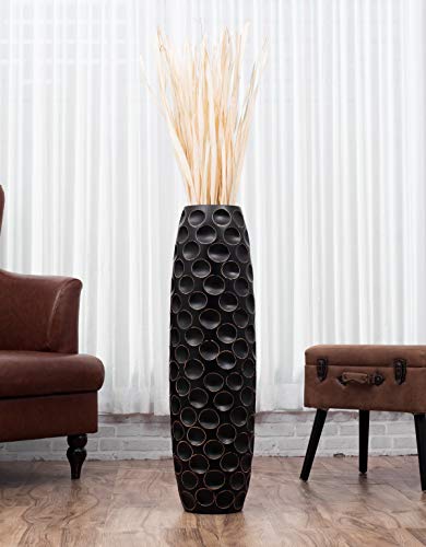 Image of Leewadee Large Floor Vase 34 inches Mango Wood for Pampas Grass, Dried Flowers