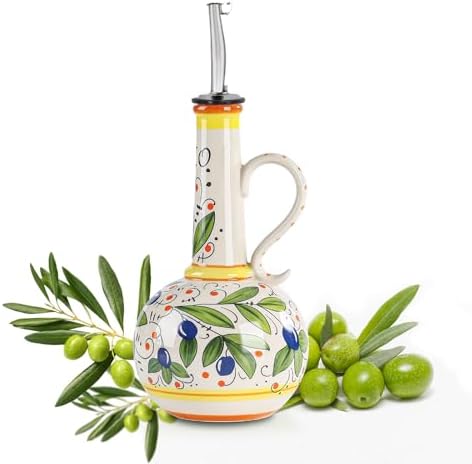 18 oz Ceramic Olive Oil Dispenser Bottle for Kitchen, Large Capac...