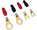 Produktbild 4x Ring/Gabel Kabelschuhe 6mm² Kabel Kontakte Verbinder Flachstecker Öse Gold