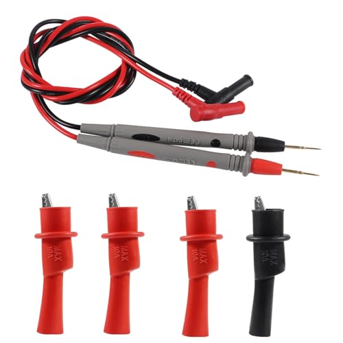 Image of Multimeter Leads CAT III 1000V 20A, Soft Silicone Digital Multimeter Probes Electrical Test Probe, Multimeter Test Leads with 4PCS 1000V 10A Crocodile Clips