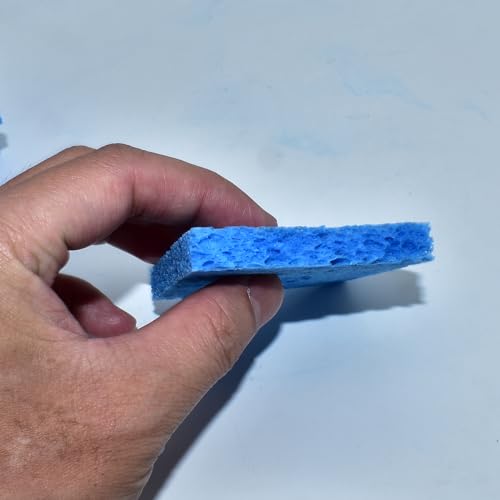 Image of 10 Pcs Soldering Iron Special High Temperature Sponge,With Holes 60mm x 60mm x 10mm,Blue (Pack of 2)