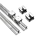 GUWANJI Linear Rails and Bearings 2200mm/86.6 inch SBR16 2PCS Linear Slide Rail 4PCS SBR16UU Carriage Bearing Block CNC Rail Kit, Linear Guideway Rail Kit for DIY CNC Routers Lathes Automated Machines