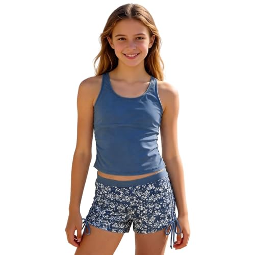 Traje de baño infantil y bikini deportivo niña con estampado alegre de los 7 a los 16 años