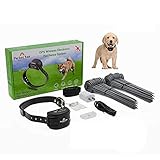 GPS Wireless Dog Fence System, Electric Pet Fence Containment System with Waterproof & Rechargeable Training Collar for Dogs & Cats Over 5 lb Outside Camping Yard (2021 Latest) (Black)
