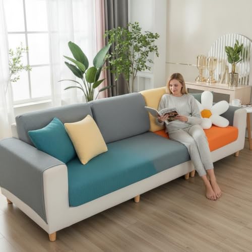 Protector sofá cojín ajustable elástico y lavable de poliéster 4