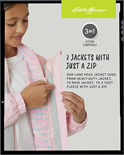 Image of Eddie Bauer Girls' Rain Jacket - Lone Peak Waterproof 3 in 1 Insulated Windbreaker Coat with Removable Fleece Lining (5-20)