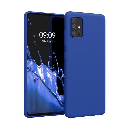 kwmobile Case for Samsung Galaxy A51 Case - Soft Cover - Shockproof TPU Material - Wireless Charging - Baltic Blue
