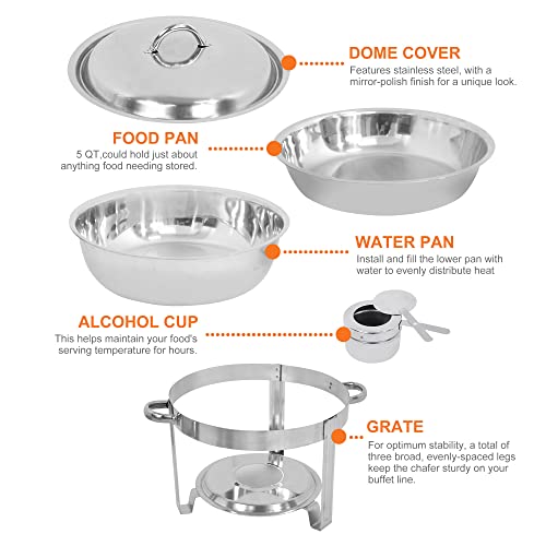 image for SUPER DEAL Upgraded 5 Qt Full Size Stainless Steel Chafing Dish Set of