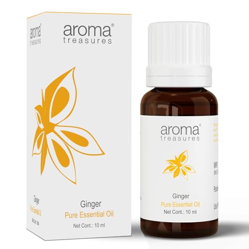 Image of Aroma Treasures Ginger Essential Oil | 100% Pure & Natural Theraputic Essential oil for healthy Skin, body, Aromatherapy - 10ml