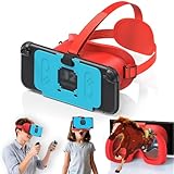 VR-Headset für Switch 2 2025, Switch 2 Virtual Boy VR-Brille mit verstellbaren HD-Gläsern und bequemen Kopfbändern mit breiter Polsterung, Labo VR Kit 3D-Brille für Switch 2 Zubehör, Orange & Blau