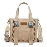 Montana West Wrangler Tooled Tote Bag for Women Fringe Crossbody Handbag Top Handle Ladies Shoulder Bags WG66-20012BG