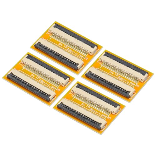 QUARKZMAN FFC FPC Extensión Placa PCB Extender ZIP HDD Conector 20 Pasadores 1mm Paso Único Lado para LCD 3D Impresora Cámara DVD TV Portátil Paquete de 4
