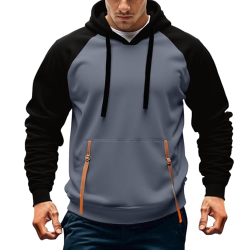 Men's Casual Pullover Hoodie Streetwear Comfortable Sweatshirt Solid Color Drawstring Hooded Spring Fall Winter