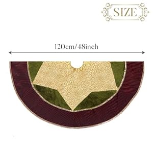 Valery Madelyn Christmas Tree Skirt for Tree Decorations, 48 Inch Traditional Red Green Gold Large Xmas Velvet Tree Skirt with Embroidery Patchwork & Tassels for Tree Merry Christmas Party Decor Valery Madelyn Christmas Tree Skirt for Tree Decorations 48 Inch Traditional Red Green Gold Large Xmas Velvet Tree Skirt with Embroidery Patchwork Tassels for Tree Merry Christmas Party Decor