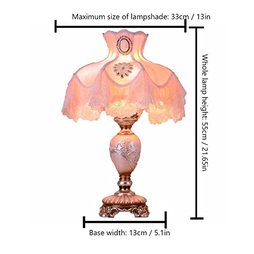 Modern Resin Table Lamps Pink Victorian Style Desk Light Fabric Lampshade Resin Lamp Body Bedside Reading Lighting Suitable For Bedroom Living Room Romantic Dining Room Lighting #TOP3