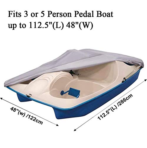 Housse de bateau à pédales 5 places imperméable anti-UV grise 210D