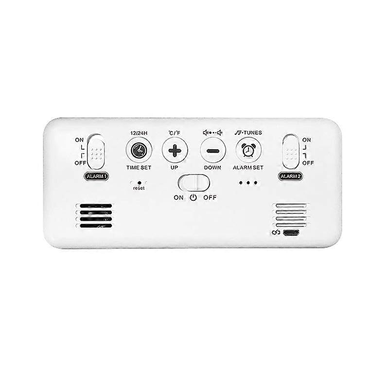 Dww-1 czarny cyfrowy budzik, budzik LED z funkcją drzemki, port ładowania USB (czarny) 17,5 cm x 4 cm x 7,5 cm
