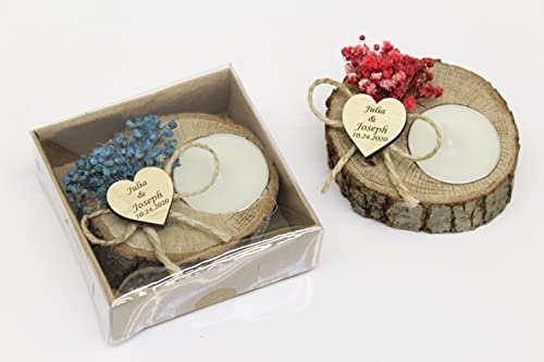 100 Pcs Rustic Candle Holders, Wedding Favors In Bulk,Personalized Gifts For Guest, Wood Tealight Candle Holder, Wedding Guest Gifts,Funeral Favors, Bridal Shower Candles, Candle Wedding Favors #TOP6