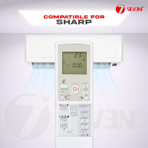 Image of 7SEVEN Compatible with Sharp AC Remote Control CRMC-A768JBEZ Model 158 Suitable for 1 1.5 2 Ton Split and Window Air Conditioner - Match Each Key by Key Exactly with Existing AC Remote Function