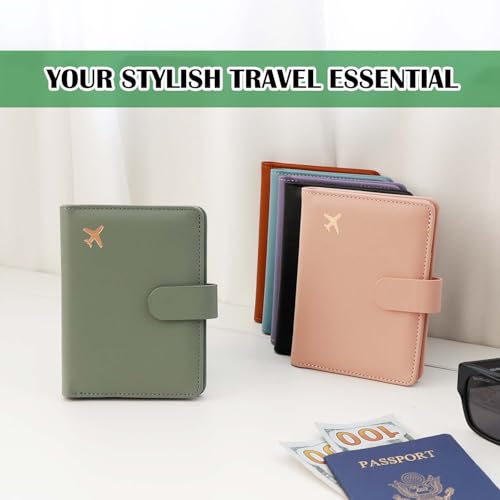 Image of Melsbrinna Premium Leather Passport Holder Covers Case, Waterproof Rfid Blocking Travel Wallet Passport Holder with Pen Holder, Cute Passport Book for Women /Men