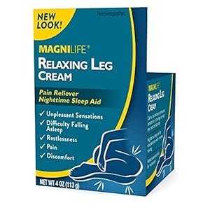 MagniLife Relaxing Leg Cream, Deep Penetrating Topical for Pain and Restless Leg Syndrome Relief, Naturally Soothe Cramping, Discomfort, and Tossing with Lavender and Magnesium – 4oz