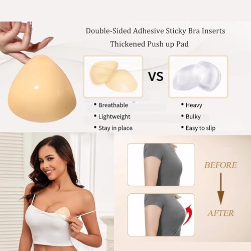 Image of DEPOVOR Ultra Boost Inserts Double-Sided Adhesive Pads Sticky Bikini Padding Inserts for Sports Bra Swimsuit