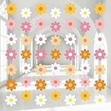 Pasimy 8 Pcs Daisy Boho Party Decorations Groovy Daisy Paper Garlands White Flower Hanging Garland Banner Hippie Flower Cutouts for Birthday Shower Wedding Retro Party Favor Supplies(Groovy Color)