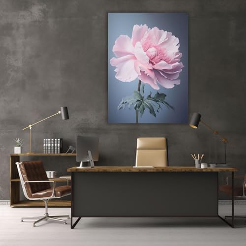 Impression sur toile rose et plantes vertes douceur murale maison - 2